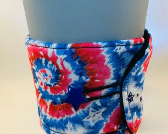 Cup Cozy Reusable Patriotic Tie-Dye USA - Environmentally Friendly Cup Sleeve Expands Fits Most Coffee Tea Mug Hot Cold Cozies FREE SHIPPING