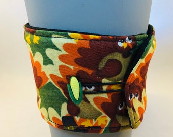 Cup Cozy Reusable Turkey Thanksgiving - Environmentally Friendly Cup Sleeve Expands Fits Most Coffee Tea Mug Hot Cold Cozies FREE SHIPPING