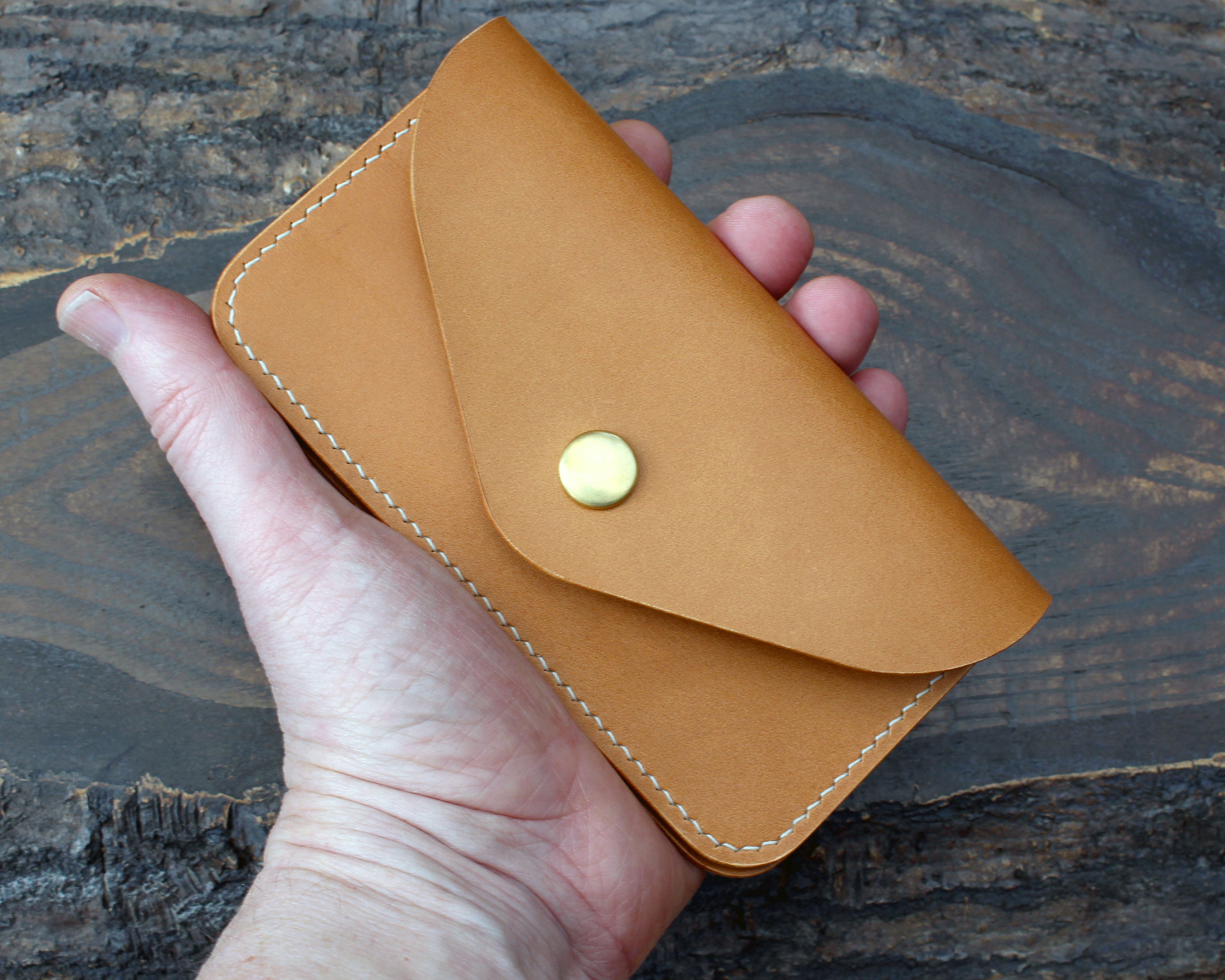 Trucker-style Snap Mid-wallet With Zipper Pouch, Biscuit Buttero