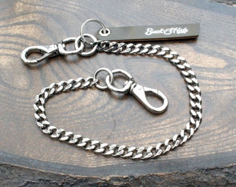 Catenina Per Portafoglio Argentata Con Gancio E Pennacchi | Disponibile! | Warren Asher