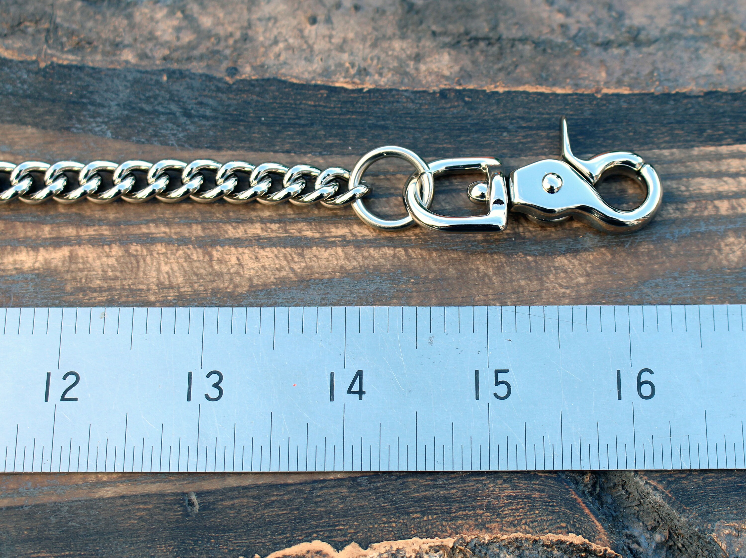 Nickel silver back pocket wallet chain, wallet lanyard