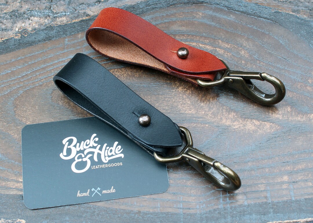 Antique Brass & Buttero Leather Key Holder Hipclip Key Etsy