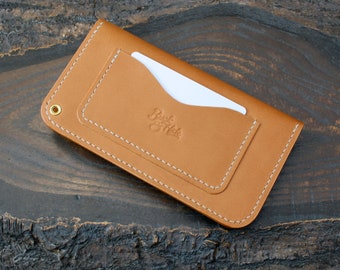 Trucker-style Snap Mid-wallet With Zipper Pouch, Biscuit Buttero