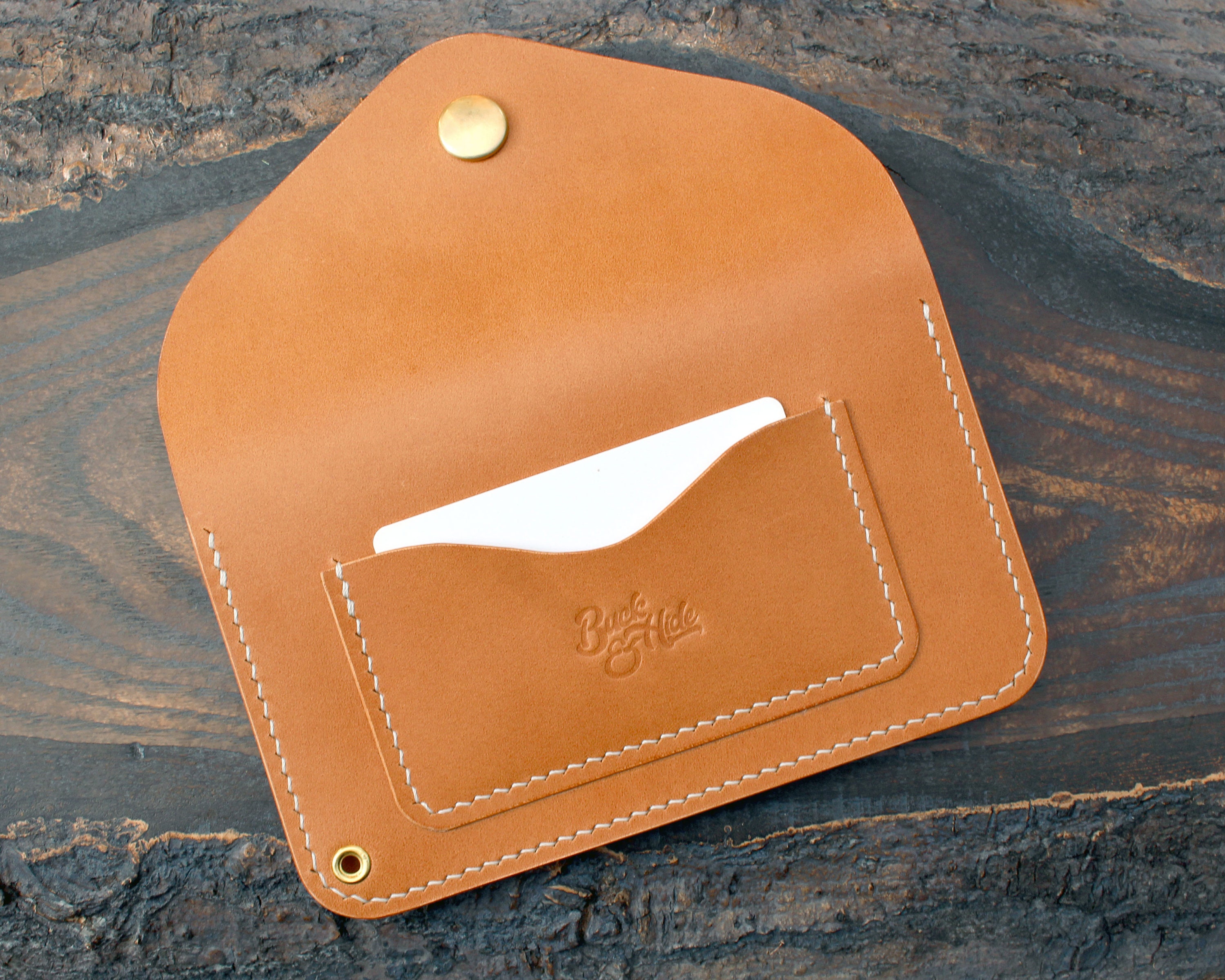 Trucker-style Snap Mid-wallet With Zipper Pouch, Biscuit Buttero