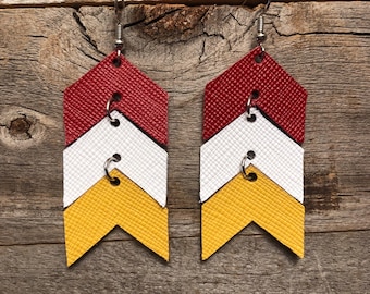 Pendientes de cuero Kansas City Chevron