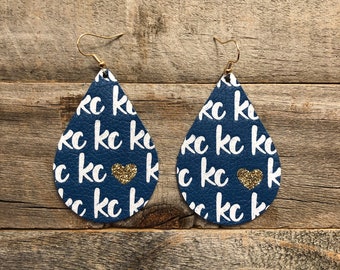 KC Proud Royal Blue Leather Earrings