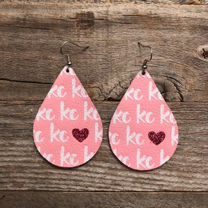 KC Proud Light Pink Leather Earrings