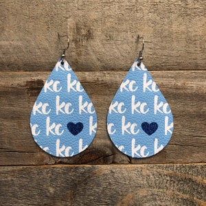 KC Proud Powder Blue Leather Earrings