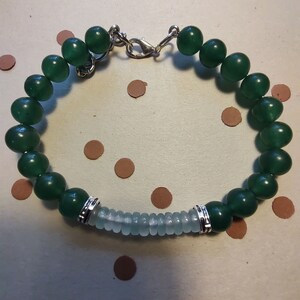 Women's Bracelet - Unisex. Dark Green Aventurine 8mm beads.