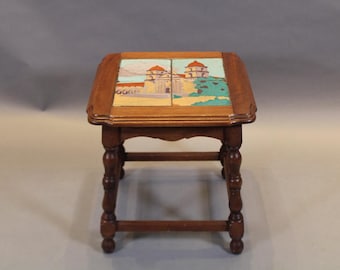 Spanish Revival Tile Table Circa 1920&#39;s With Santa Barbara Mission