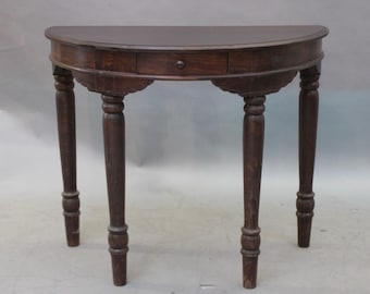 44817. Turn of the Century Demi Lune Side Table