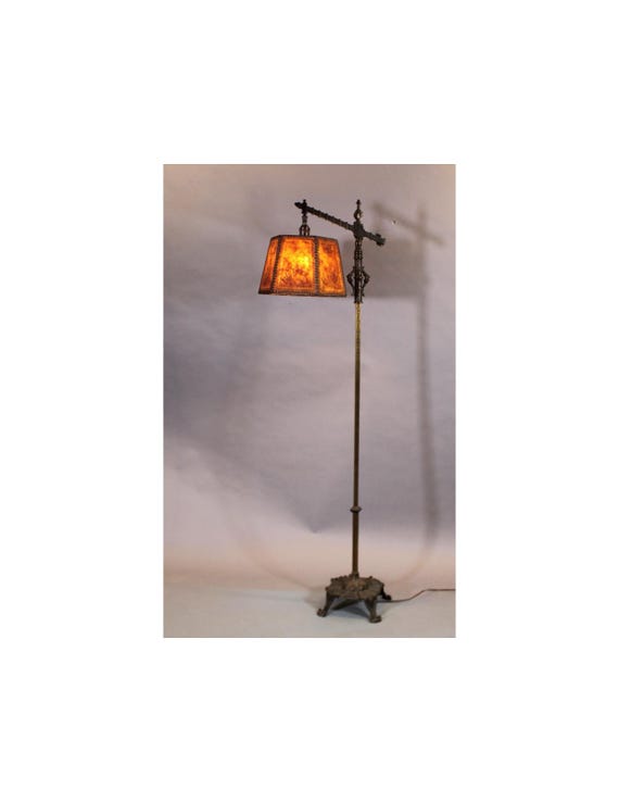 40553. Spanish Revival 1920's Bridge Lamp With Original Mica Shade