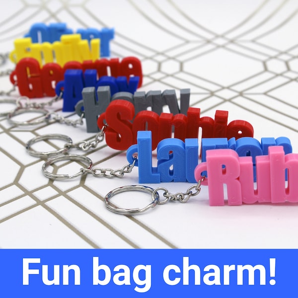 Unique Personalised Keyring 3D Printed | Custom Name | Personalized Keychain | Party Bag Fillers | School Bag | Book Bag Tag | Small Gifts