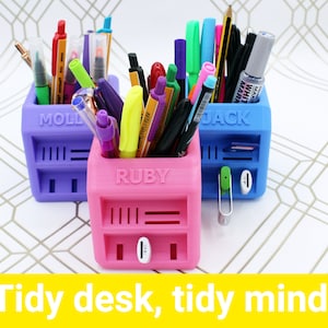 Gepersonaliseerde Desk Tidy 3D-geprinte | Aangepaste | Potlood pot | | voor thuiskantoren Stationaire Organisator | Housewarming Cadeau | Verjaardag | Nieuwe baan