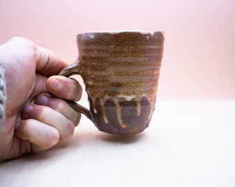 Small handmade Cacao / Matcha / Mate / Flat white mug - Shino Salt