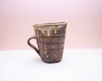 Small handmade Cacao / Matcha / Mate / Flat white mug - Shino Salt