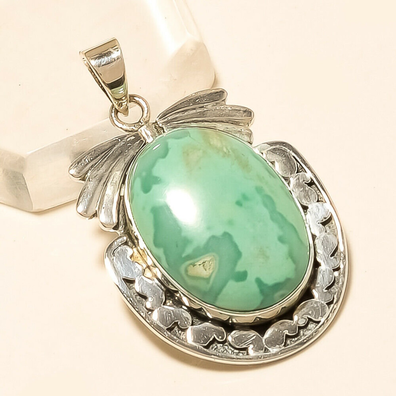 Natural Arizona Turquoise Pendants 925 Sterling Silver Etsy