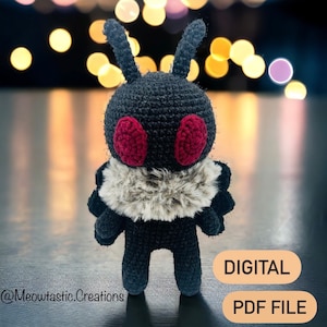 Mothman crochet pattern, amigurumi,  digital, pdf file, tutorial