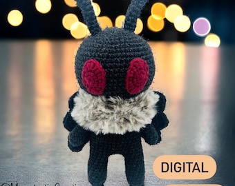 Mothman crochet pattern, amigurumi,  digital, pdf file, tutorial