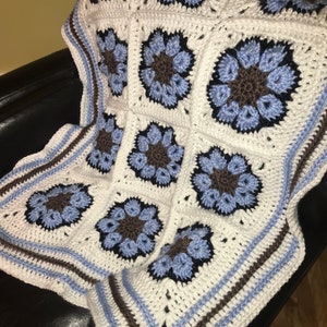 African Flower Baby Blanket Patern, crochet