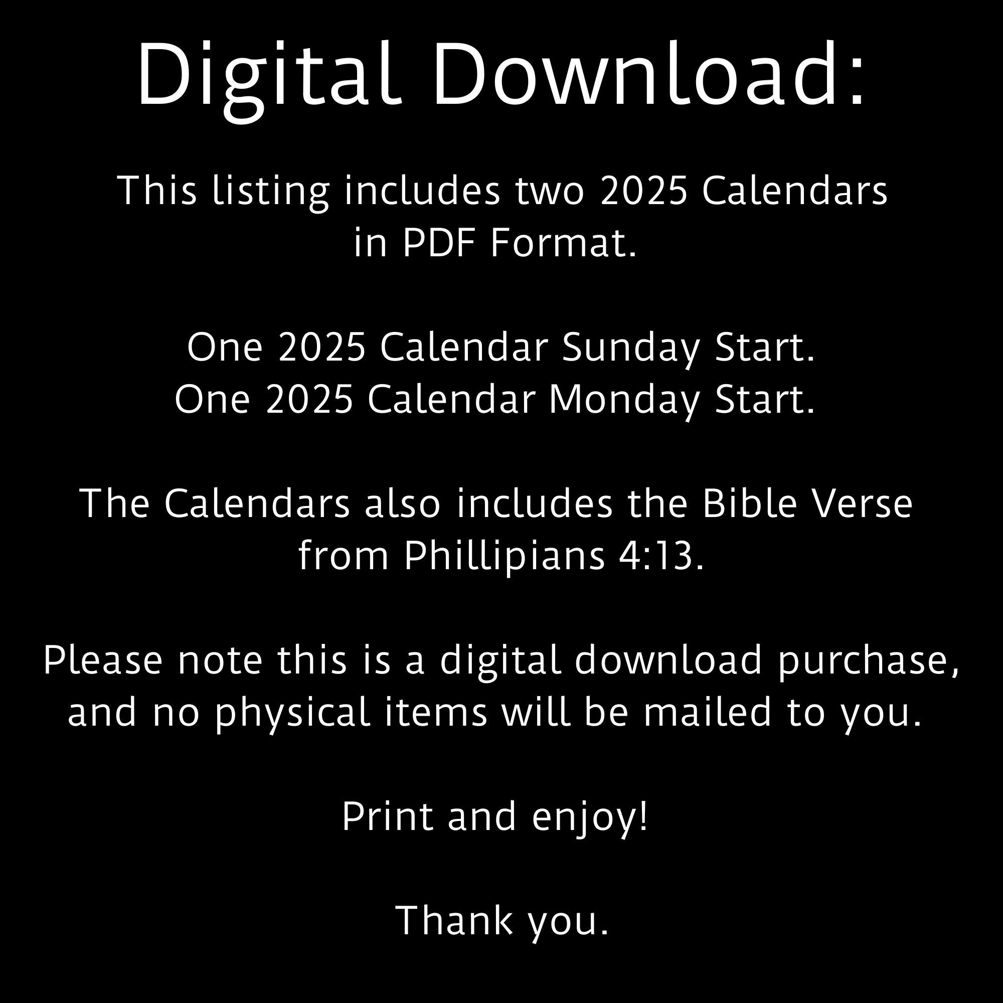FREE CHRISTIAN CALENDAR 2025 PRINTABLE PDF DOWNLOAD visual data 2