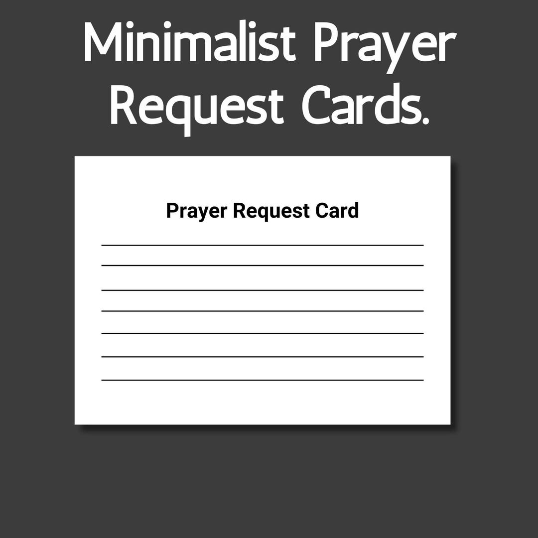 Minimalist Printable Prayer Request Card, Prayer Request Card for Men, Prayer Cards Printable ...