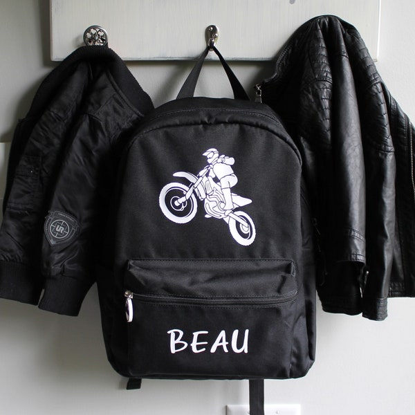 Dirt Bike Backpack for Kids / Motocross Backpack / Personalized Backpack Kids / School Backpack / Personalized Backpack/Custom Backpack kids