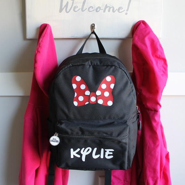 Minnie Mouse Backpack/ Disney Backpack/ Personalized Backpack/ Backpack Kids/Glitter Backpack/ Custom Backpack/ Girls Personalized Backpack