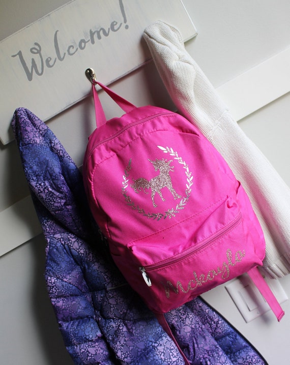 monogrammed unicorn backpack
