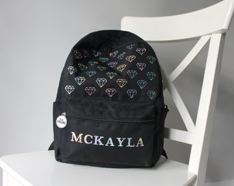 Personalized Backpack/ Backpack Kids/ Glitter Backpack/ Diamond Backpack/ Custom Backpack/ Geometric/ Girls Backpack/ School Backpack