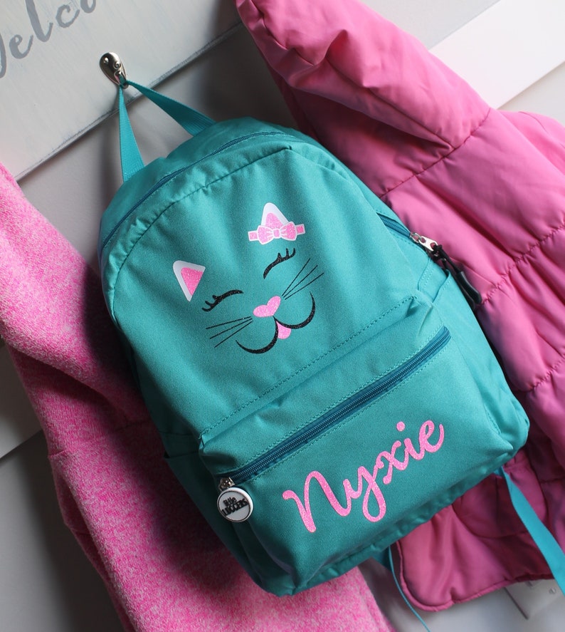 Cat Backpack Girls / Custom Kitty Backpack / Personalized Etsy