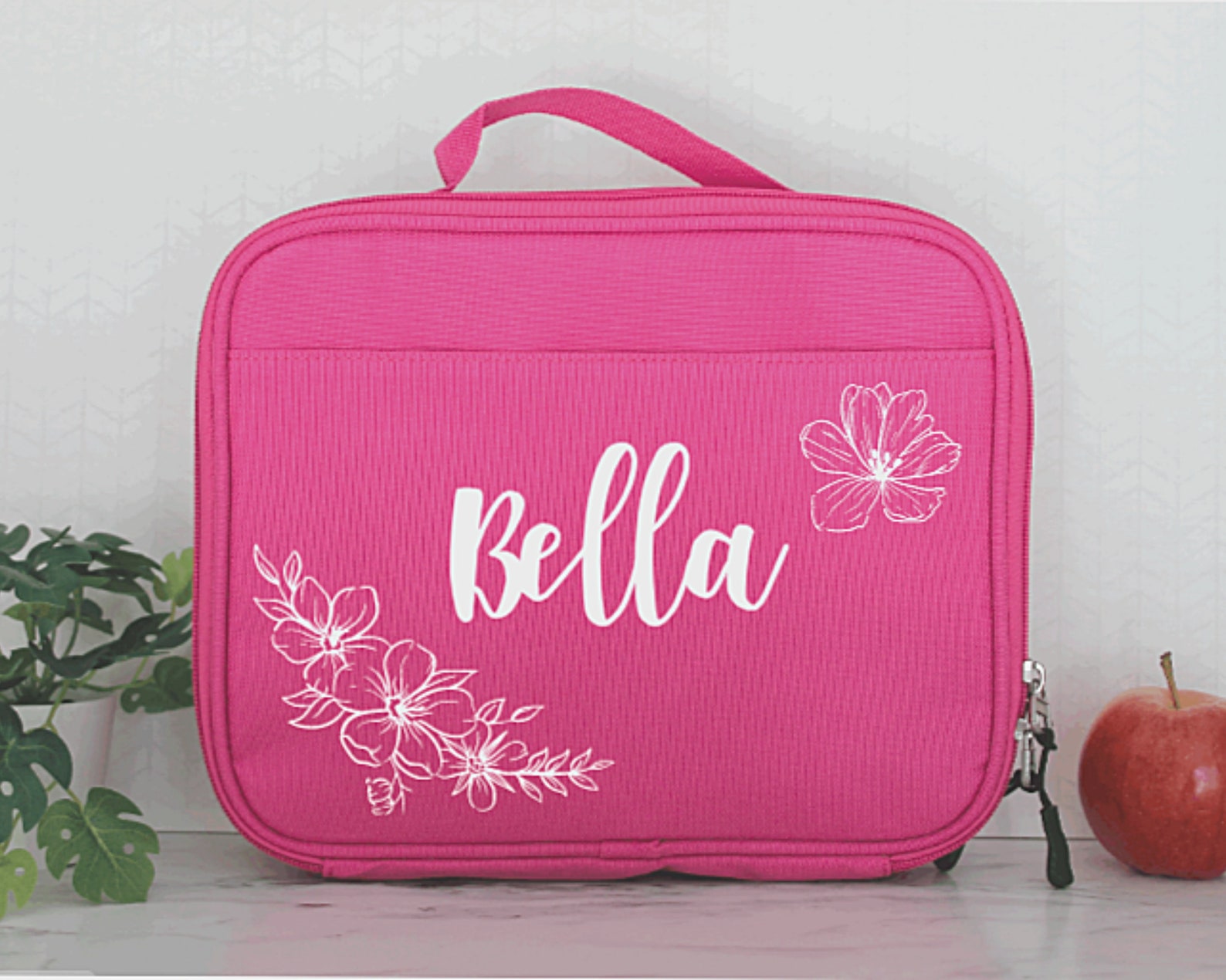 Personalized Floral Lunch Bag Kids /Custom Flower Girls Lunch Etsy