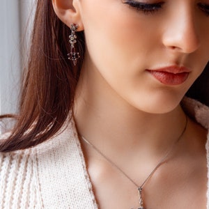 French Belle Epoch 9ct Gold & Silver Old Cut Diamond Sapphire Pendant