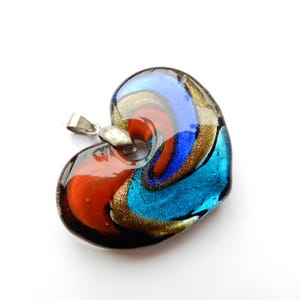 Vintage Italian Glass Handmade Heart Pendant