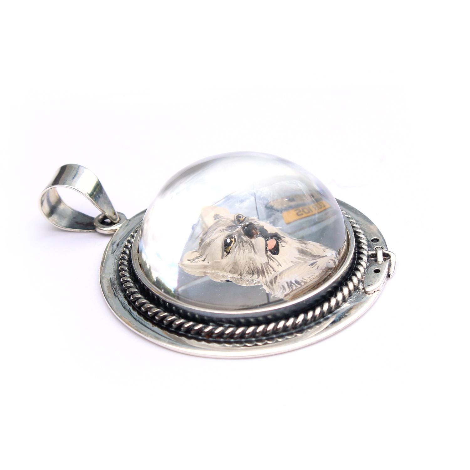 Collana con ciondolo a forma di cane in argento sterling Aeon