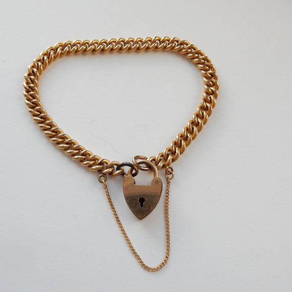 Vintage Antique Rolled Gold Bracelet Gold Padlock