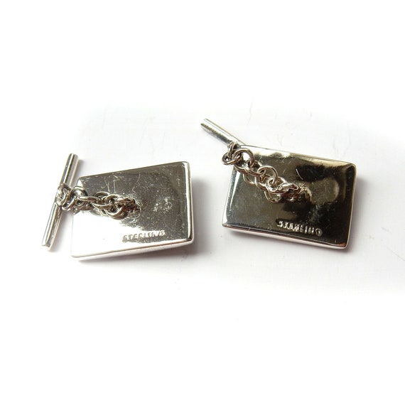 Silver Ruby American Eagle Hawk Cufflinks Sterlin… - image 3