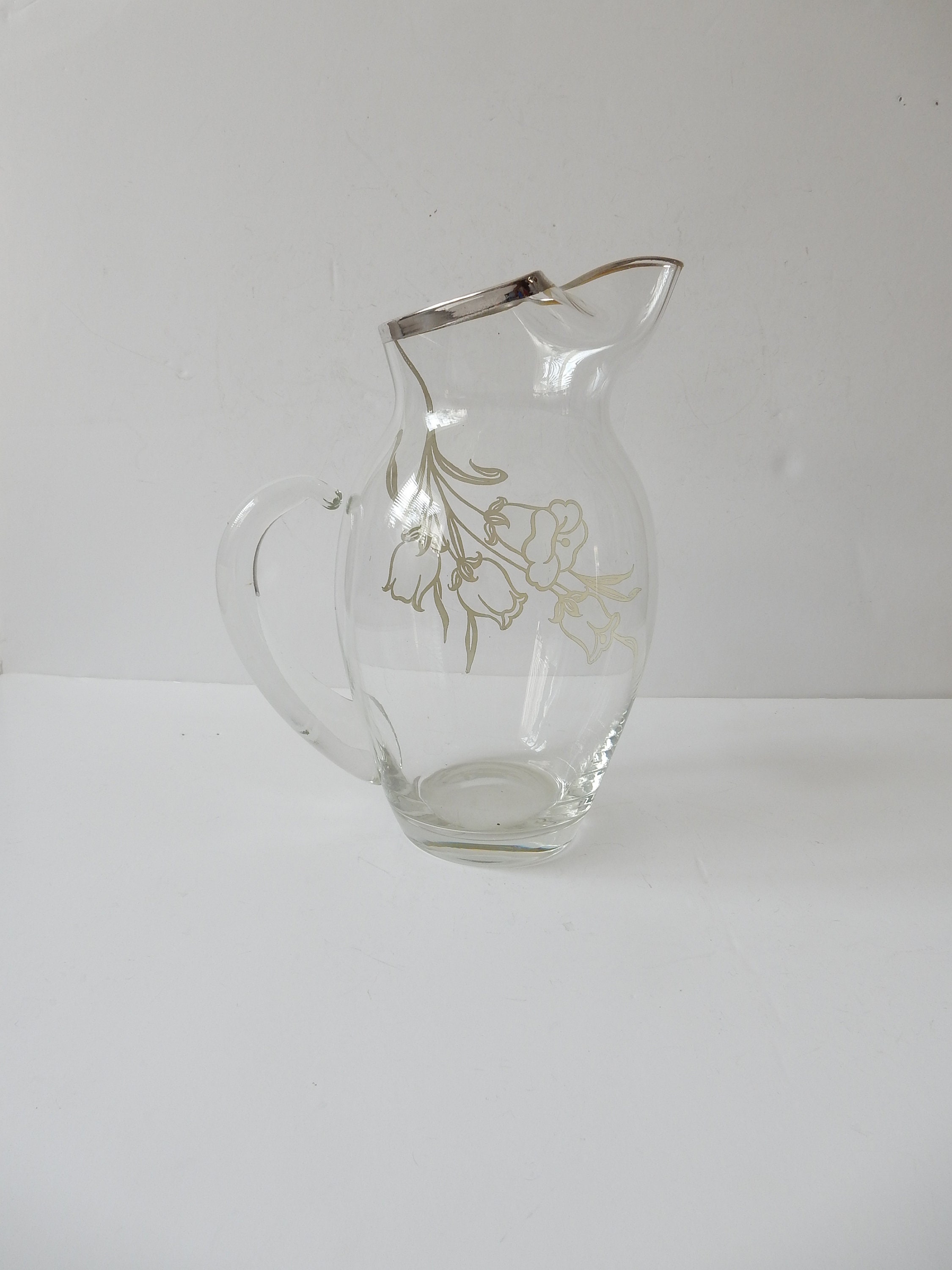 Grafiek Reductor Gewoon Cambridge Glass Silver Overlay Rose Flower Kruik - Etsy België