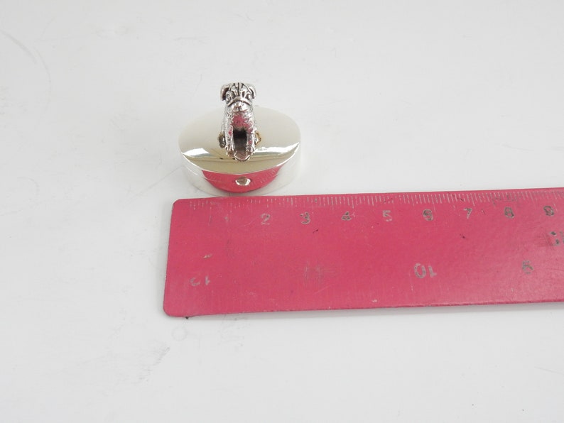 Solid Silver Figural Pug Dog Pill Box