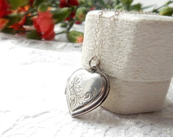 Vintage Sterling Silver Heart Locket