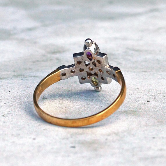 Solid Silver Peridot & Amethyst Ring - image 5