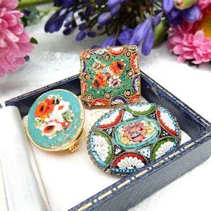 Collection Vintage Italian Micro Mosaic Brooch
