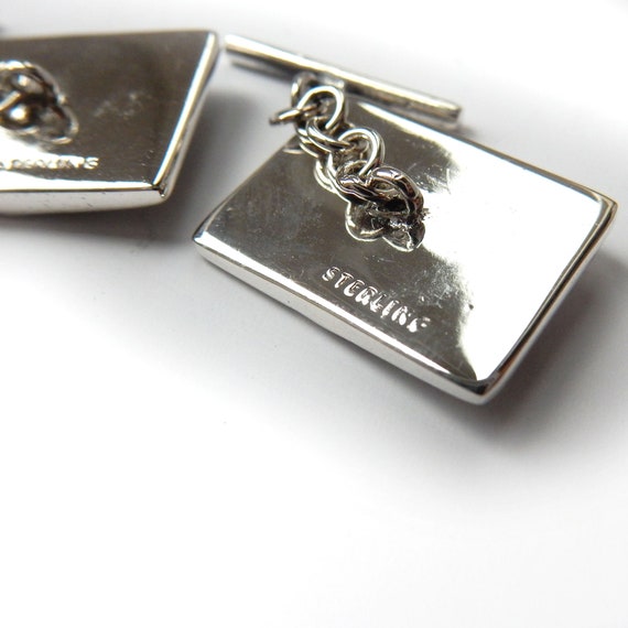 Silver Ruby American Eagle Hawk Cufflinks Sterlin… - image 4