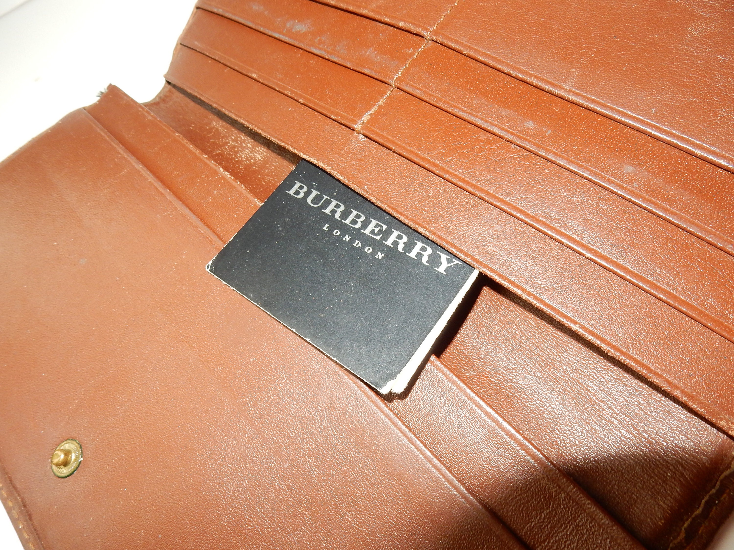 Genuine Vintage Leather Burberry Purse Wallet