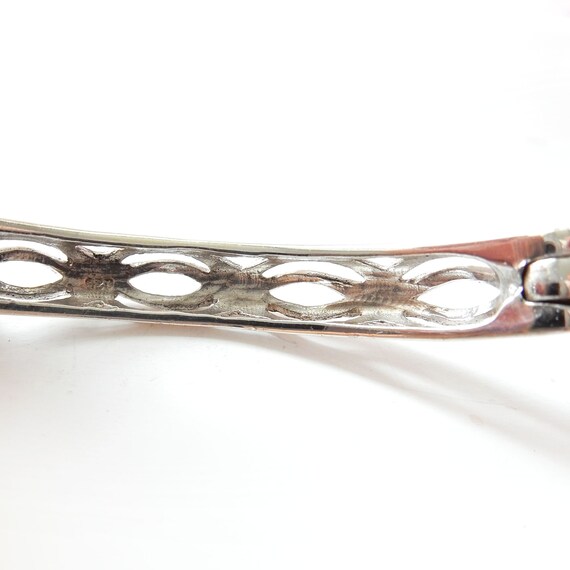 Sterling Silver Ruby Marcasite Snake Serpent Brac… - image 5