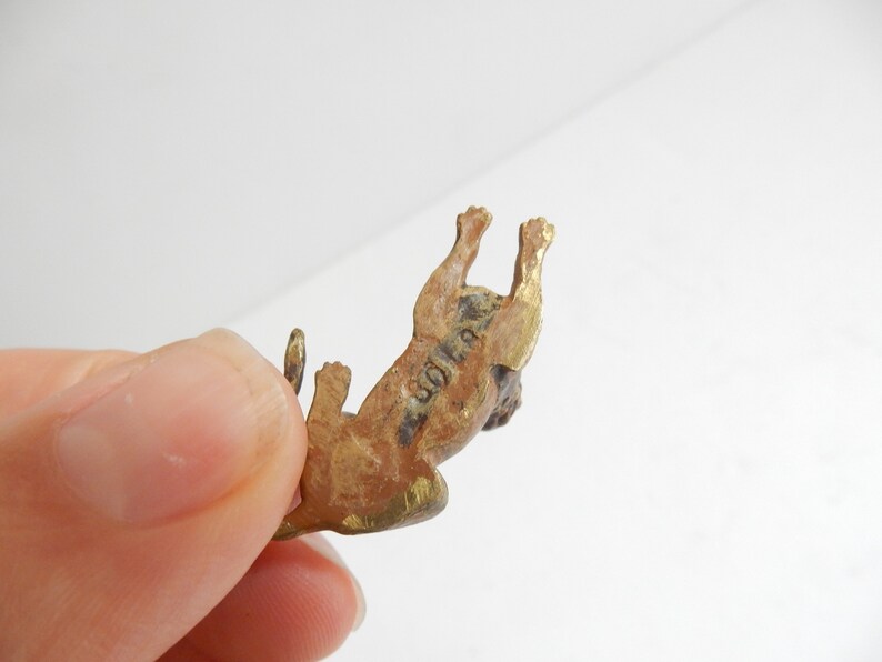 Antique Austrian Cold Painted Bronze Lion Miniature