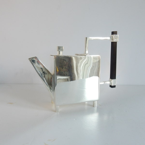 Art Deco Silverplate Christopher Dresser Architectural Tea Pot Signed