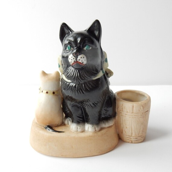 Vintage Schafer Vater German Bisque Porcelain Cat Kitten Match