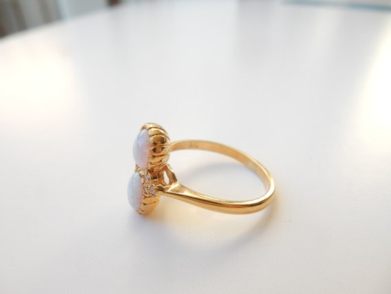 Pretty Solid Silver Vermeil Opal Ring - image 3