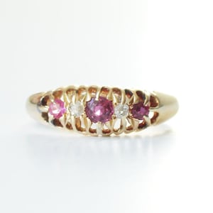 Antique 18ct Gold Ruby & Diamond Ring